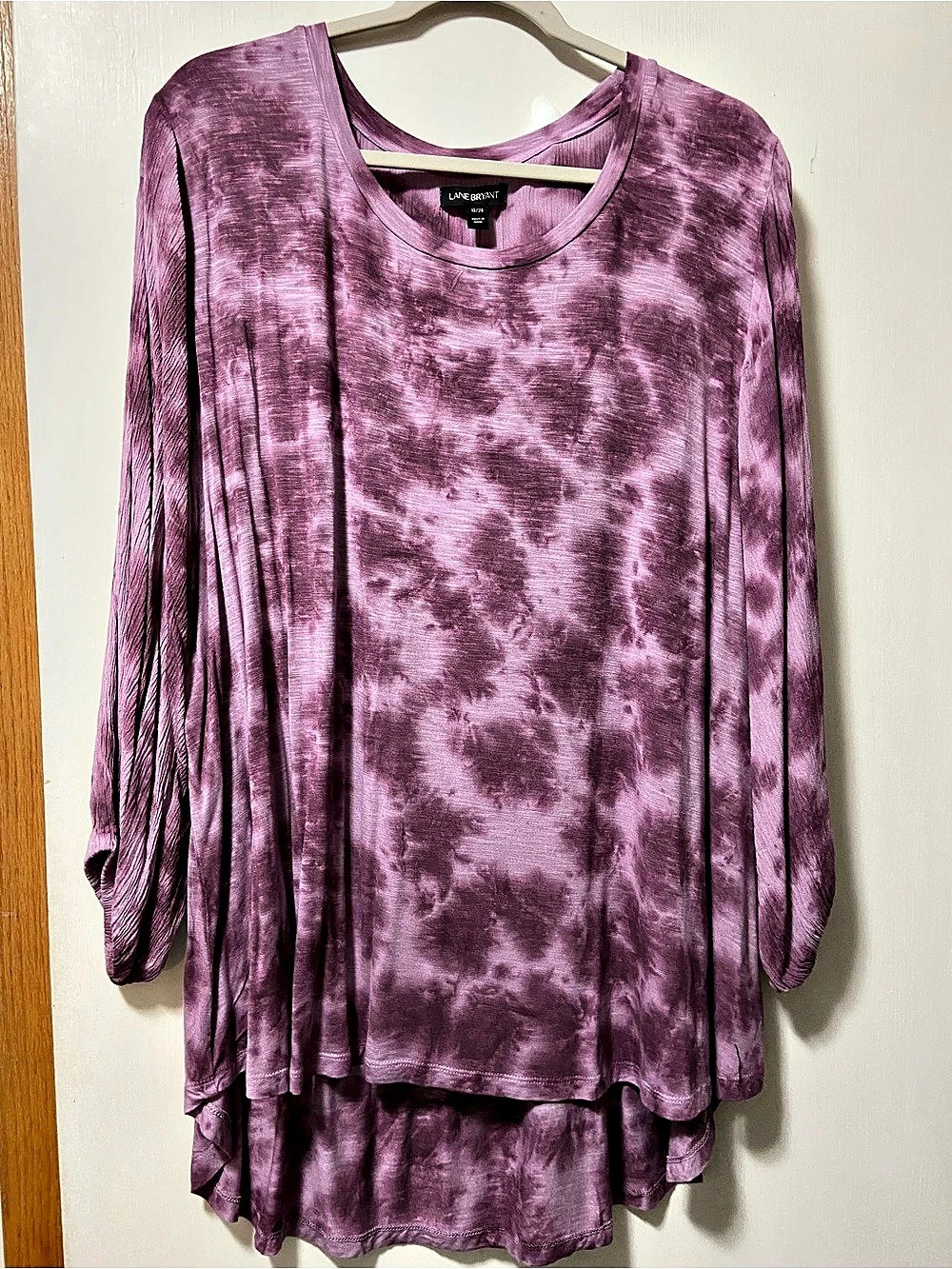 Lane Bryant Tie-Dye Long Sleeve Tunic in Purple Size 18/20